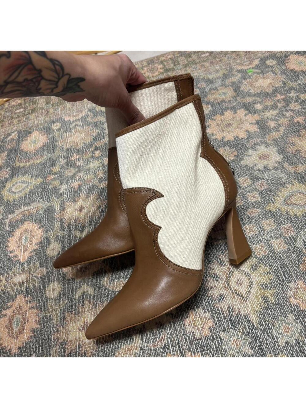 Schutz Edwiges Boot in Wood & Egg Shell - Picture 3 of 7